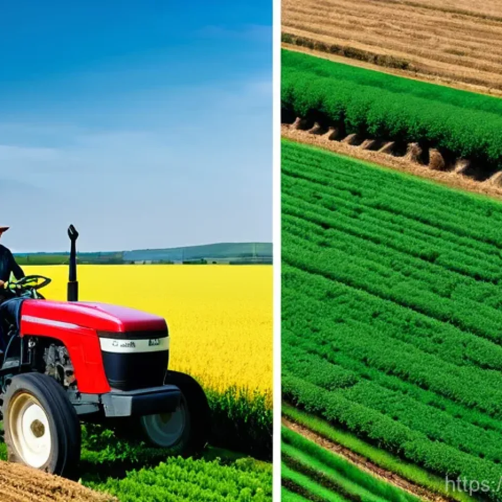 탄소예산과 지속 가능한 농업 정책 - **Prompt 1: Modernizing the Farm for a Greener Future**
A bright, sunny rural landscape. In the ...