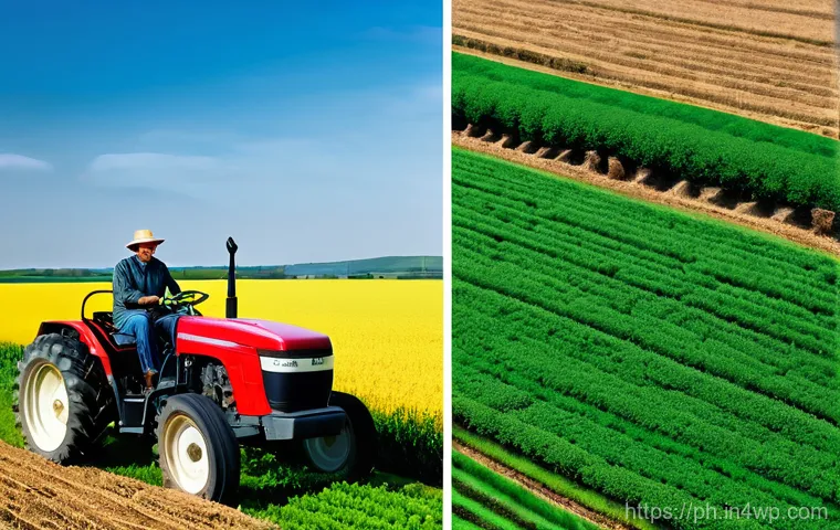 탄소예산과 지속 가능한 농업 정책 - **Prompt 1: Modernizing the Farm for a Greener Future**
A bright, sunny rural landscape. In the ...