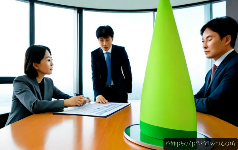 Home 17 탄소예산과 재정 정책의 연계성 - Photorealistic government budget planning scene, a diverse team of policy analysts around a clean wo...